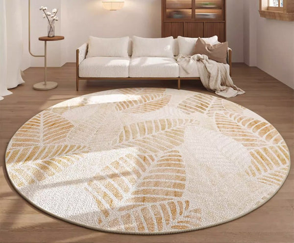 Contemporary Round Rugs for Dining Room, Round Carpets under Coffee Table, Modern Area Rugs for Bedroom, Circular Modern Rugs for Living Room-Paintingforhome
