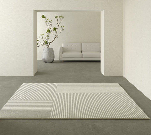 Simple Grey Geometric Modern Rugs, Living Room Modern Rugs, Abstract Modern Rugs for Dining Room, Abstract Modern Rugs for Bedroom-Paintingforhome