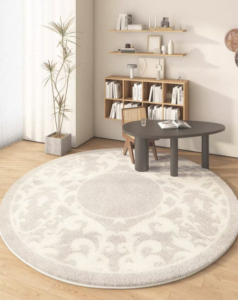Modern Area Rugs under Coffee Table, Contemporary Modern Rugs for Bedroom, Dining Room Modern Rugs, Abstract Geometric Round Rugs under Sofa-Paintingforhome