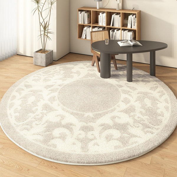 Modern Area Rugs under Coffee Table, Contemporary Modern Rugs for Bedroom, Dining Room Modern Rugs, Abstract Geometric Round Rugs under Sofa-Paintingforhome