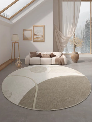 Modern Round Rugs for Dining Room, Round Rugs under Coffee Table, Contemporary Modern Rug Ideas for Living Room, Circular Modern Rugs for Bedroom-Paintingforhome