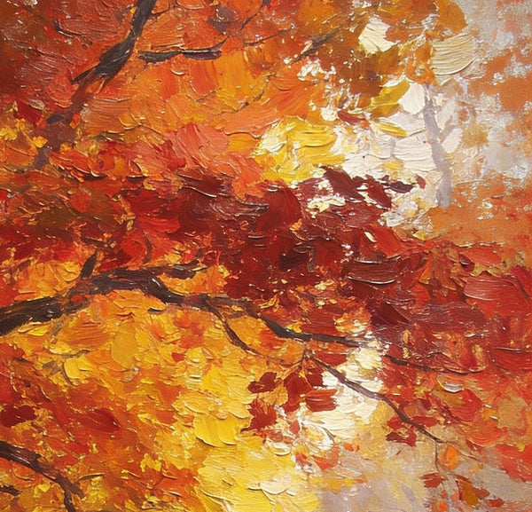 Autumn in the Deep Woods, Impasto Paintings, Landscape Oil Paintings, Original Small Paintings on Canvas, Simple Oil Paintings, Small Paintings on Canvas, Hand Painted Canvas Art-Paintingforhome