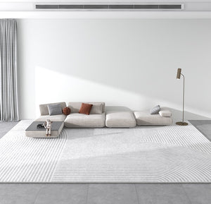 Large Grey Modern Rugs for Bedroom, Modern Rugs for Dining Room, Simple Large Modern Rugs for Living Room, Abstract Geometric Modern Rugs-Paintingforhome
