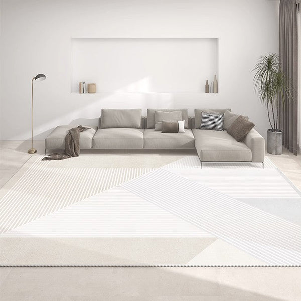Contemporary Runner Rugs Next to Bed, Bathroom Runner Rugs, Geometric Modern Rugs for Living Room, Modern Carpets under Dining Room Table-Paintingforhome