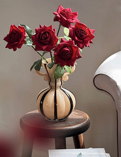 Modern Glass Flower Vases, Glass Flower Vases, Handmade Glass Bud Vases, Water Holding Flower Vases, Flower Vases on Table-Paintingforhome