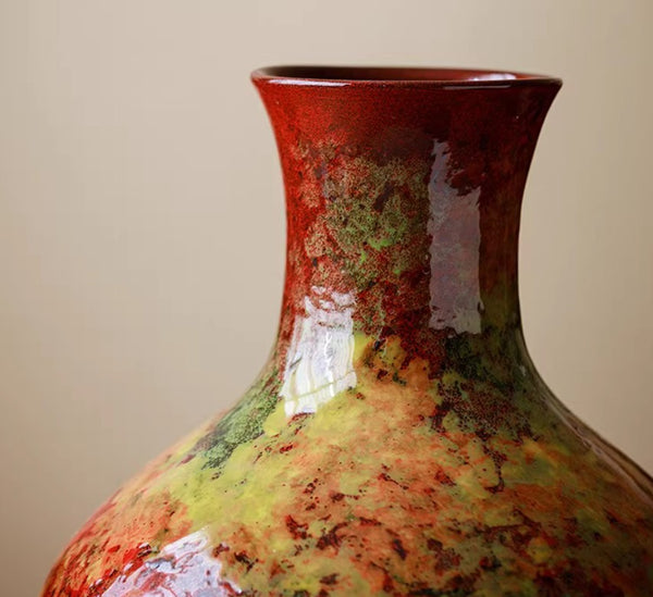 Large Pottery Flower Vases, Handmade Water Holding Flower Vases, Modern Bouquet Flower Vases, Centerpiece on Dining Table, Flower Vase on Table-Paintingforhome