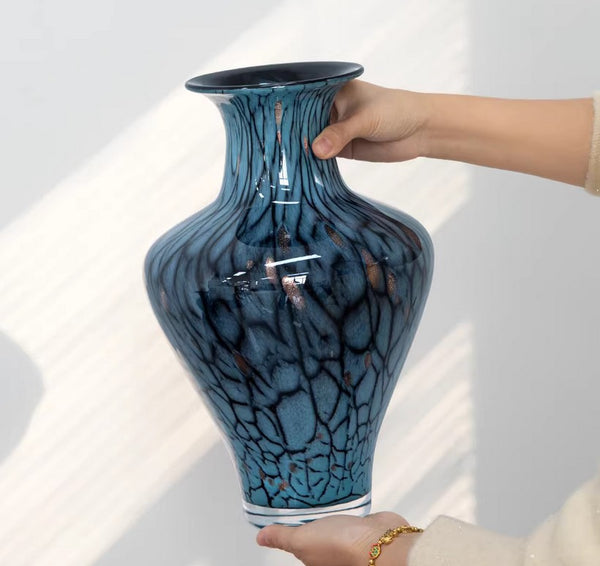 Handmade Liuli Vases, Centerpiece Vases on Table, Colored Glaze Vase for Modern Home Decor, Glass Bud Vases, Bouquet Flower Vase-Paintingforhome