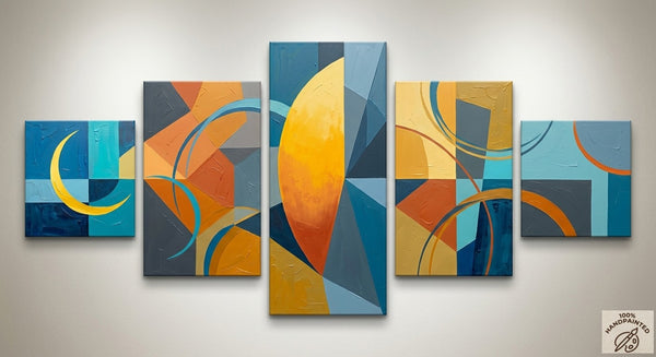 Original Modern Paintings, Geometric Contemporary Art, Abstract Acrylic Paintings, Hand Painted Canvas Art
