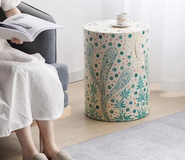 Unique Small End Table, Portable Casual Side Table, Creative Coffee Table, Contemporary Small Sofa Side Table, Shell Small Side Table-Paintingforhome