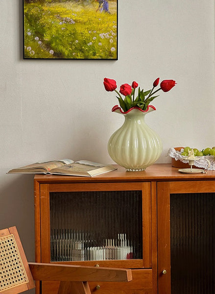 French Vintage Glass Flower Vases, Glass Bud Vases, Flower Vases on Table, Handmade Water Holding Flower Vases-Paintingforhome