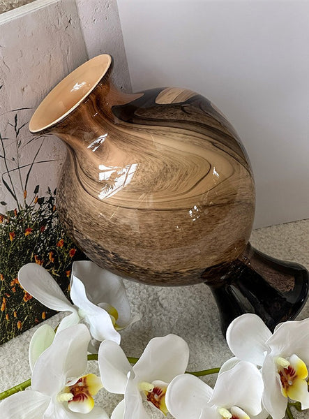 Vintage Glass Flower Vases, Water Holding Flower Vases, Handmade Glass Bud Vases, Flower Vases on Table-Paintingforhome