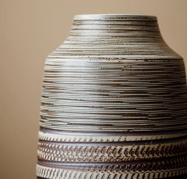 Modern Bouquet Flower Vases, Centerpiece on Dining Table, Handmade Pottery Flower Vases Urn, Water Holding Flower Vases, Large Flower Vase on Table-Paintingforhome