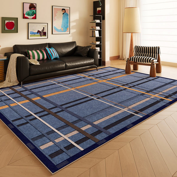 Living Room Rug Ideas, Mid Century Modern Rugs, Bedroom Modern Floor Carpet, Blue Modern Rug Designs, Contemporary Modern Rugs for Dining Room-Paintingforhome
