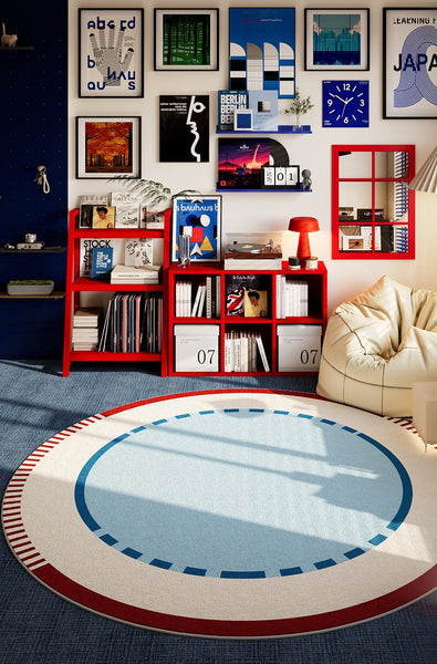 Circular Modern Rugs for Apartment, Modern Rugs for Dining Room, Abstract Contemporary Round Rugs for Dining Room, Geometric Modern Rug Ideas for Living Room
