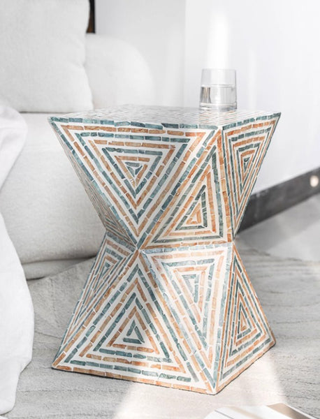 Modern Small End Table, Contemporary Small Sofa Side Table, Unique Shell Small Side Table, Portable Casual Side Table, Creative Coffee Table-Paintingforhome
