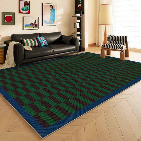 Modern Living Room Rug Ideas, Geometric Contemporary Area Rugs, Green Mid Century Modern Rugs, Colorful Modern Rugs for Dining Room-Paintingforhome