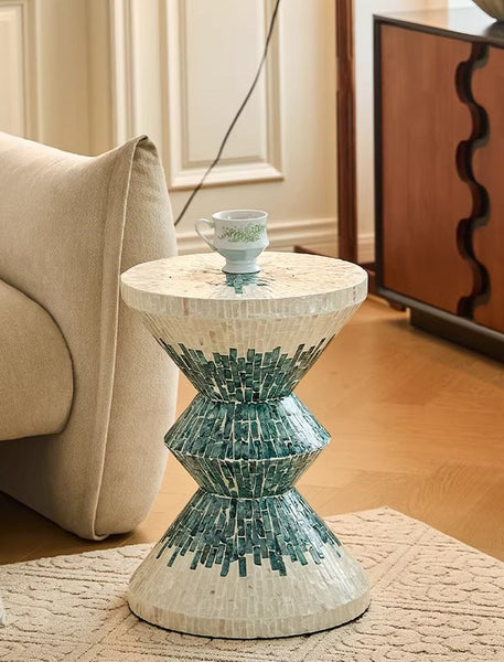 Bedside Small Side Table, Modern Side Table, Shell Small Sofa Side Table, Contemporary Bedside Table, Small End Table, Portable Casual Side Table, Creative Coffee Table, Contemporary Side Table-Paintingforhome