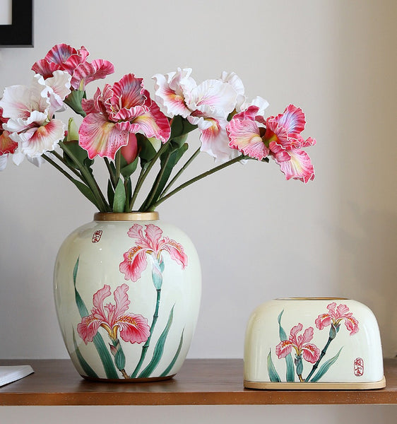 Large Flower Vases on Dining Table, Porcelain Flower Vases, Centerpiece Ceramic Bouquet Vases, Handmade Modern Flower Vase-Paintingforhome