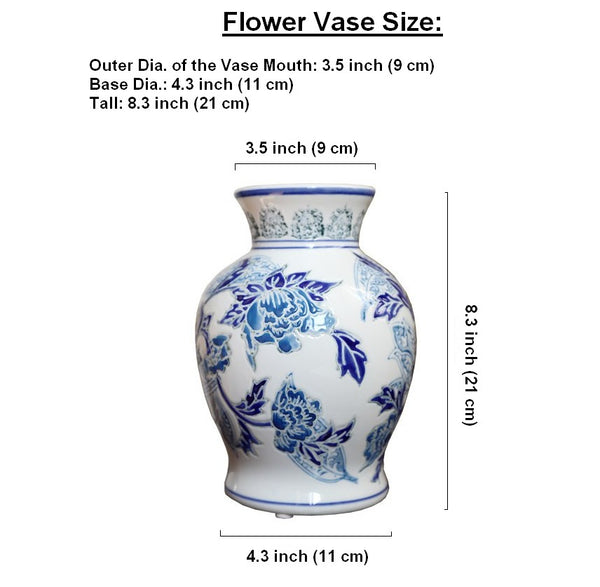 Porcelain Flower Vases, Centerpiece Ceramic Bouquet Vases, Handmade Flower Vase, Vintage Flower Vases on Dining Table-Paintingforhome