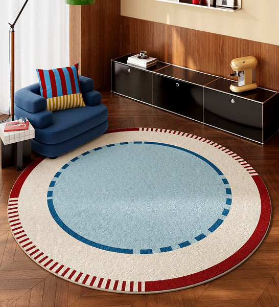 Circular Modern Rugs for Apartment, Modern Rugs for Dining Room, Abstract Contemporary Round Rugs for Dining Room, Geometric Modern Rug Ideas for Living Room