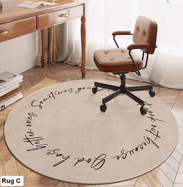 Round Rugs under Coffee Table, Geometric Modern Rug Ideas for Living Room, Circular Modern Rugs under Dining Room Table, Modern Round Rugs for Bedroom-Paintingforhome
