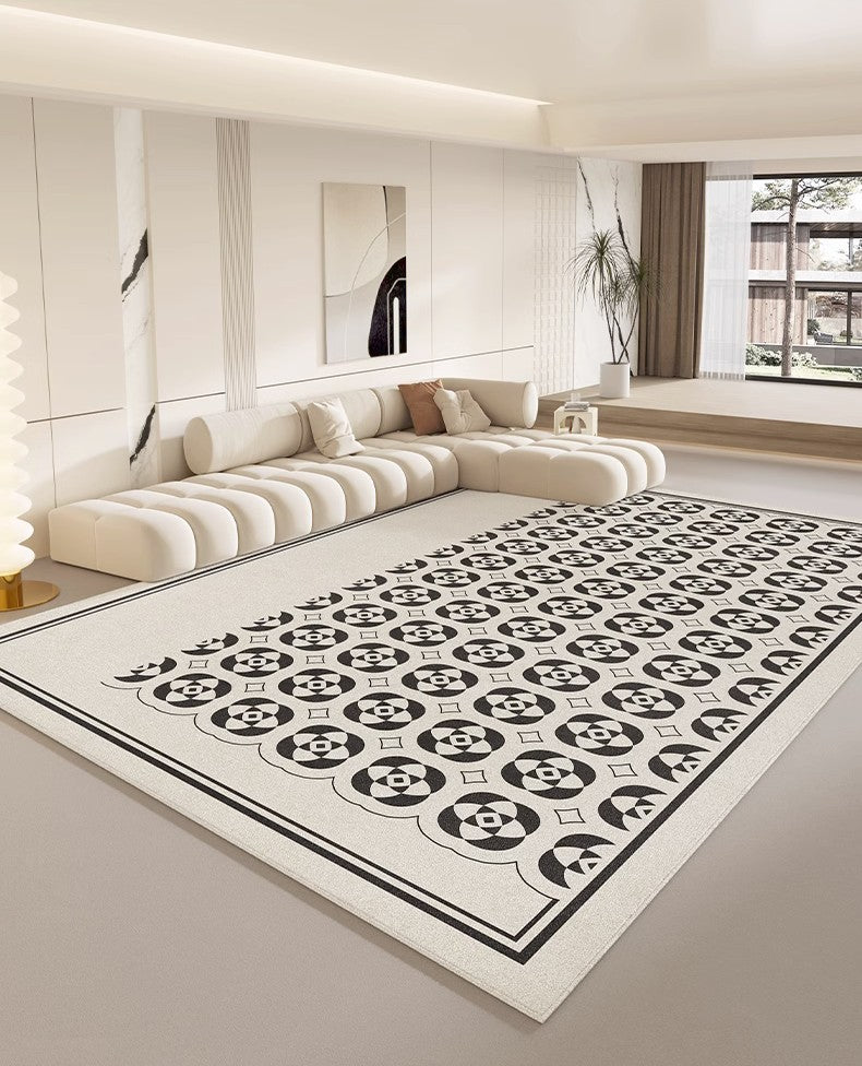 Mid Century Modern Rugs Next to Bed, Modern Carpets for Living Room, Modern Rugs for Dining Room, Contemporary Rugs for Bedroom-Paintingforhome