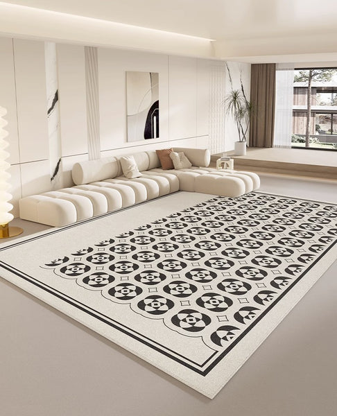 Mid Century Modern Rugs Next to Bed, Modern Carpets for Living Room, Modern Rugs for Dining Room, Contemporary Rugs for Bedroom-Paintingforhome