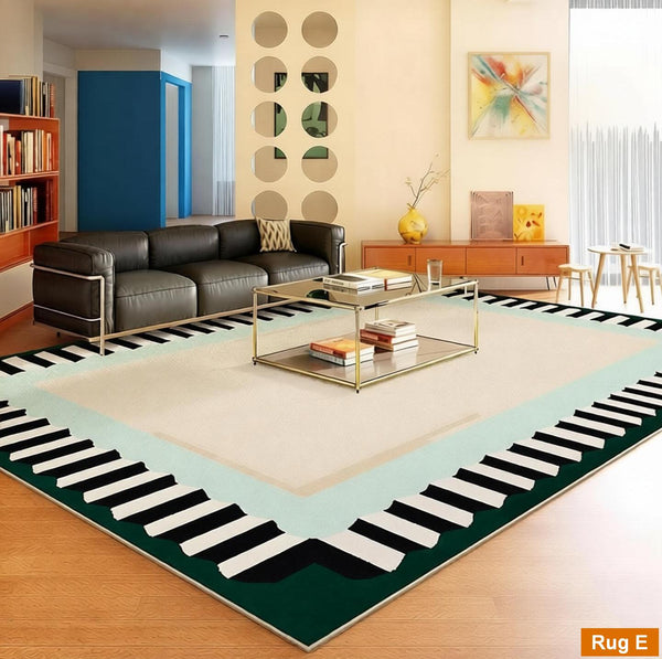 Geometric Modern Rugs, Modern Carpets under Coffee Table, Colorful Modern Rugs for Bedroom, Contemporary Modern Rugs for Living Room-Paintingforhome
