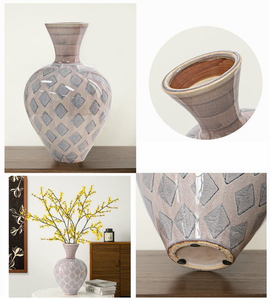 Unique Porcelain Flower Vases, Flower Vases on Table, Contemporary Vases for Modern Home Decor, Ceramic Bouquet Vases, Dining Table Centerpiece-Paintingforhome