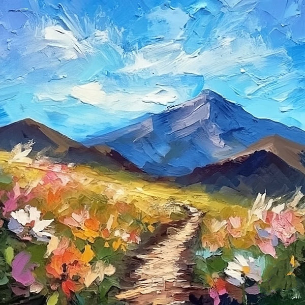 Mountain Landscape Painting, Original Small Landscape Paintings, Heavy Texture Canvas Art, Small Canvas Paintings, Easy Landscape Painting Ideas, Simple Small Canvas Paintings-Paintingforhome