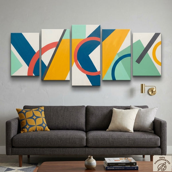 Original Modern Paintings, Geometric Contemporary Art, Abstract Acrylic Paintings, Hand Painted Canvas Art