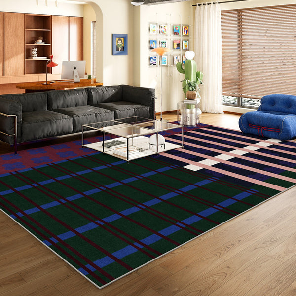 Contemporary Modern Rugs for Dining Room, Bedroom Modern Floor Carpet, Blue Modern Rug Designs, Living Room Rug Ideas, Mid Century Modern Rugs-Paintingforhome
