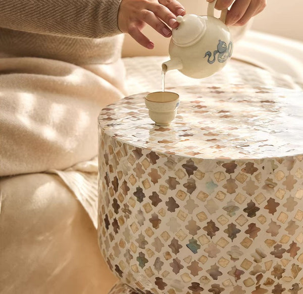 Elegant Small End Table, Modern Side Table, Contemporary Bedside Table, Bedside Small Side Table, Creative Coffee Table, Contemporary Side Table, Portable Casual Side Table, Shell Small Sofa Side Table-Paintingforhome