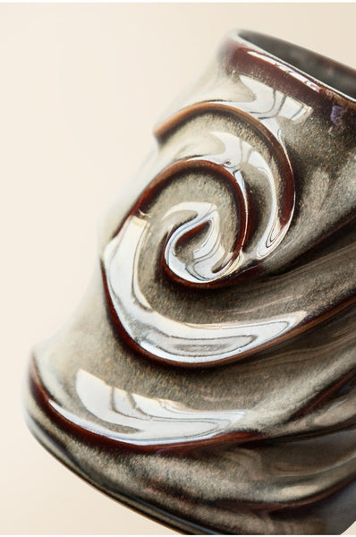 Brown Ceramic Coffee Mug, Stoneware Coffee Mugs, Large Capacity Coffee Cups, Large Handmade Pottery Coffee Mug-Paintingforhome