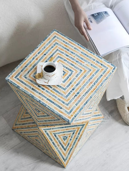 Modern Small End Table, Contemporary Small Sofa Side Table, Unique Shell Small Side Table, Portable Casual Side Table, Creative Coffee Table-Paintingforhome