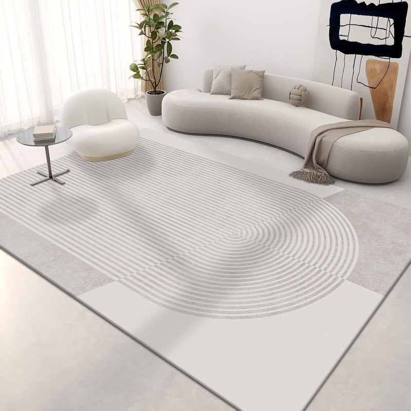 Modern Area Rugs for Bedroom, Grey Contemporary Modern Rugs for Living Room, Extra Large Modern Rugs for Dining Room, Geometric Beige Modern Rugs for Office-Paintingforhome