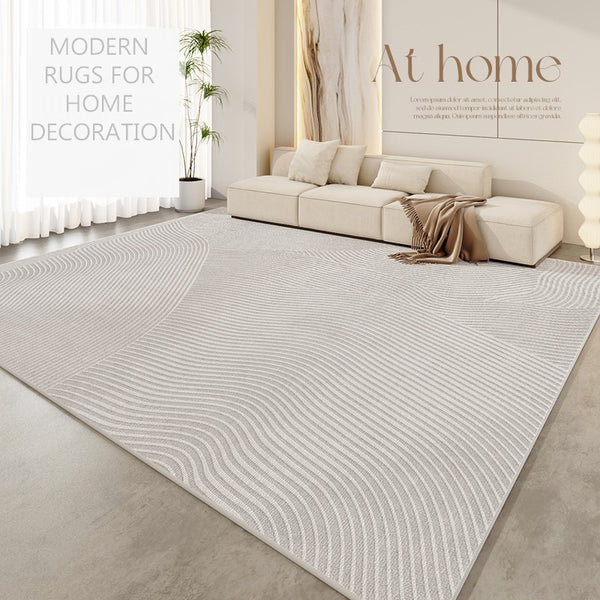 Large Grey Geometric Carpets, Abstract Modern Rugs for Living Room, Contemporary Modern Rugs, Extra Large Modern Rugs under Dining Room Table-Paintingforhome