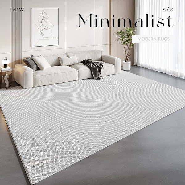 Washable Abstract Contemporary Area Rugs, Grey Modern Rugs for Living Room, Geometric Modern Rugs for Bedroom, Modern Rugs for Dining Room-Paintingforhome