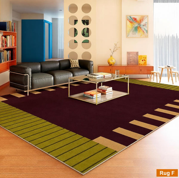 Geometric Modern Rugs, Modern Carpets under Coffee Table, Colorful Modern Rugs for Bedroom, Contemporary Modern Rugs for Living Room-Paintingforhome