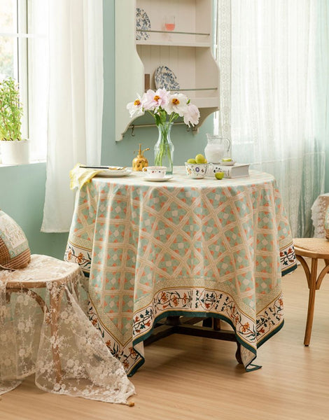 Rectangle Tablecloth for Dining Room Table, British Mid Century Fiberflax Tablecloth, Square Tablecloth for Coffee Table, Farmhouse Table Cloth, Wedding Tablecloth, Waterproof Tablecloth-Paintingforhome