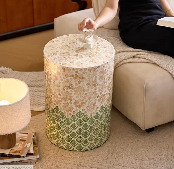 Creative Coffee Table, Contemporary Side Table, Small End Table, Portable Casual Side Table, Shell Small Sofa Side Table, Modern Side Table, Contemporary Bedside Table, Bedside Small Side Table-Paintingforhome