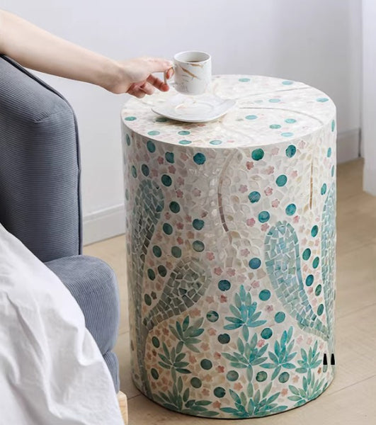 Unique Small End Table, Portable Casual Side Table, Creative Coffee Table, Contemporary Small Sofa Side Table, Shell Small Side Table-Paintingforhome