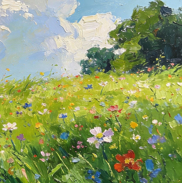 Hand Painted Canvas Art, A Wild Bloom in Spring, Heavy Texture Wall Art Paintings, Original Oil Paintings, Small Landscape Paintings, On Canvas Small Paintings-Paintingforhome