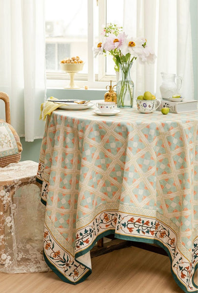 Rectangle Tablecloth for Dining Room Table, British Mid Century Fiberflax Tablecloth, Square Tablecloth for Coffee Table, Farmhouse Table Cloth, Wedding Tablecloth, Waterproof Tablecloth-Paintingforhome