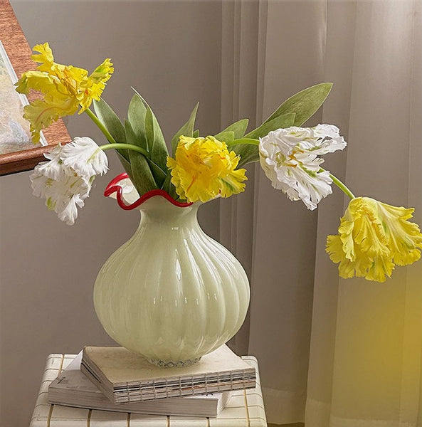 French Vintage Glass Flower Vases, Glass Bud Vases, Flower Vases on Table, Handmade Water Holding Flower Vases-Paintingforhome