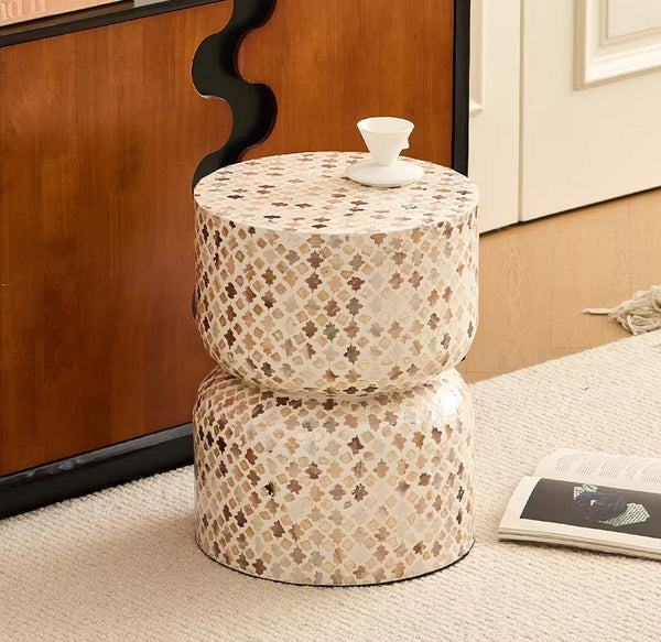 Elegant Small End Table, Modern Side Table, Contemporary Bedside Table, Bedside Small Side Table, Creative Coffee Table, Contemporary Side Table, Portable Casual Side Table, Shell Small Sofa Side Table-Paintingforhome