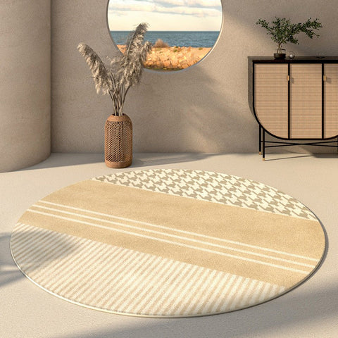Hallway Runner Rugs, Geometric Modern Round Rugs, Circular Modern Rugs under Coffee Table, Contemporary Modern Rugs for Dining Room-Paintingforhome