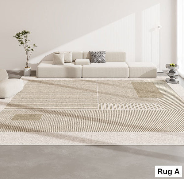 Abstract Contemporary Modern Rugs for Living Room, Extra Large Modern Rugs for Bedroom, Geometric Modern Rug Placement Ideas for Dining Room-Paintingforhome