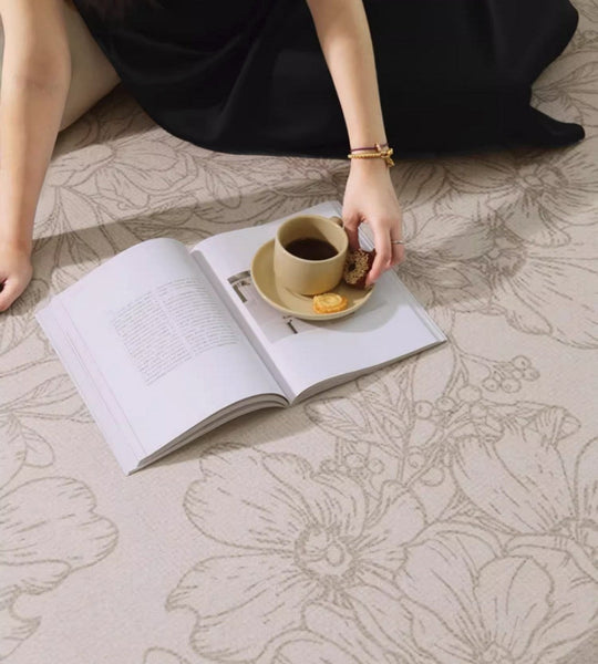 Abstract Area Rugs for Living Room, Flower Pattern Modern Carpets, Geometric Contemporary Modern Rugs Next to Bed-Paintingforhome