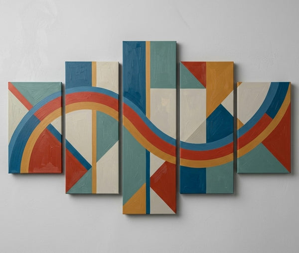 Bedroom Contemporary Canvas Paintings, Colorful Abstract Paintings, Geometric Modern Art, Hand Painted Acrylic Art